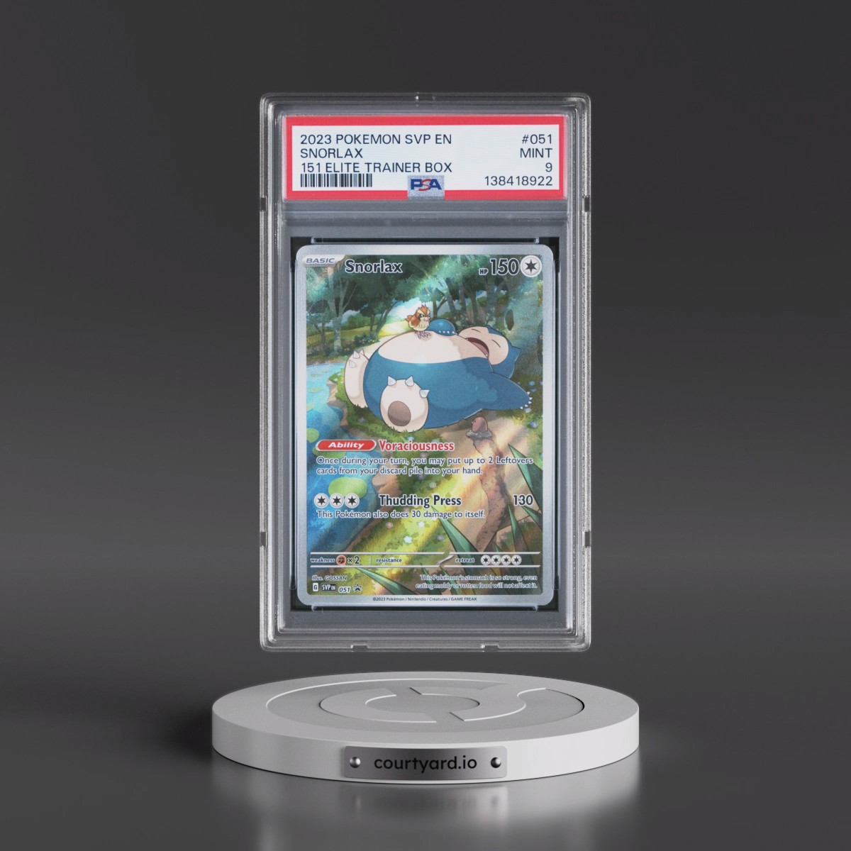 2023 Pokémon Svp EN-SV Black Star Promo #051 Snorlax - 151 Elite Trainer Box (PSA 9 MINT)