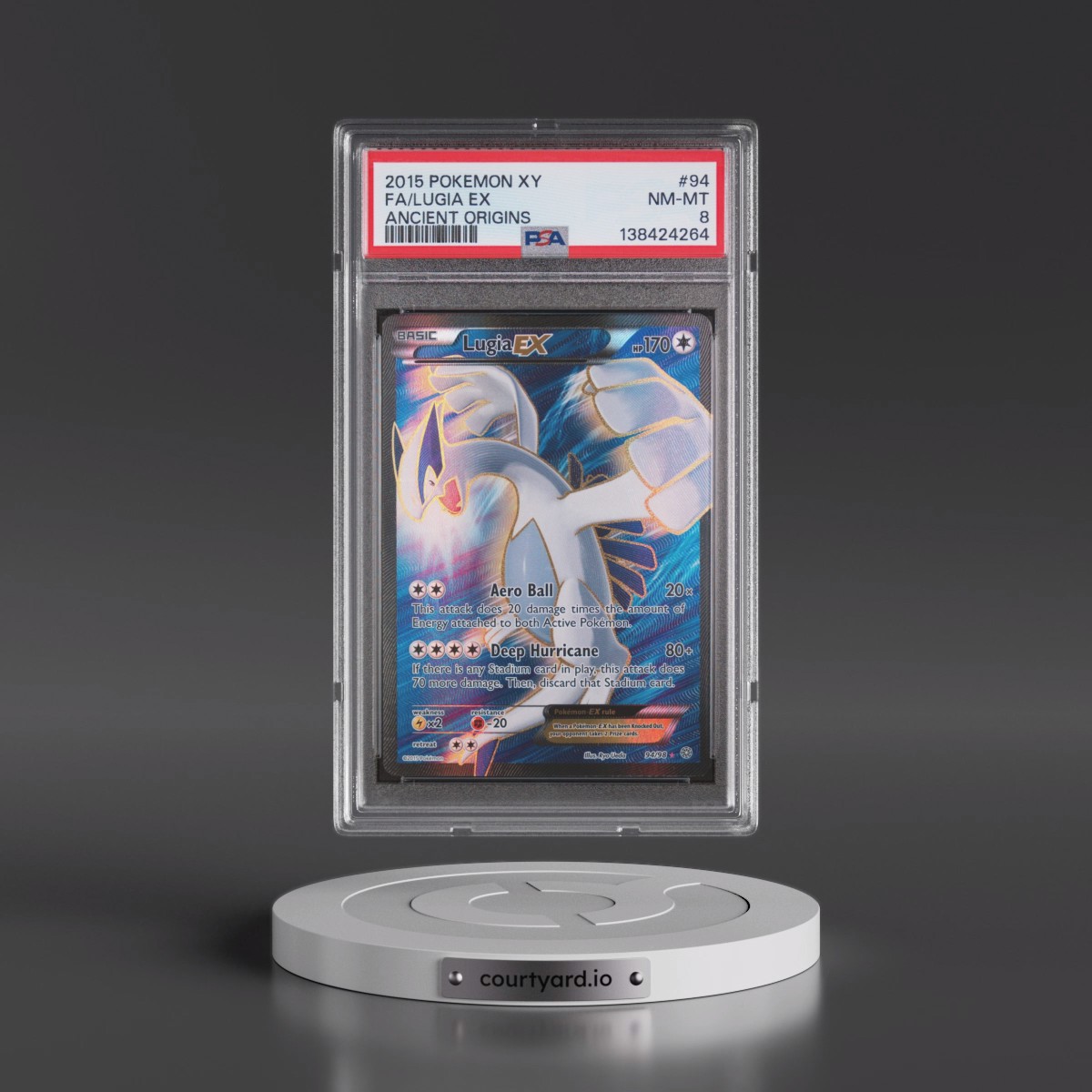 2015 Pokémon XY Ancient Origins #94 Lugia EX - Holo Full Art (PSA 8 NM-MT)
