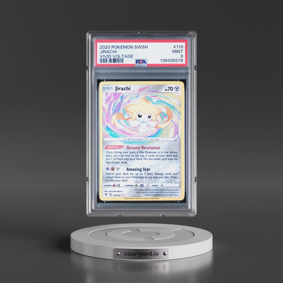 2020 Pokémon Sword & Shield Vivid Voltage #119 Jirachi (PSA 9 MINT)