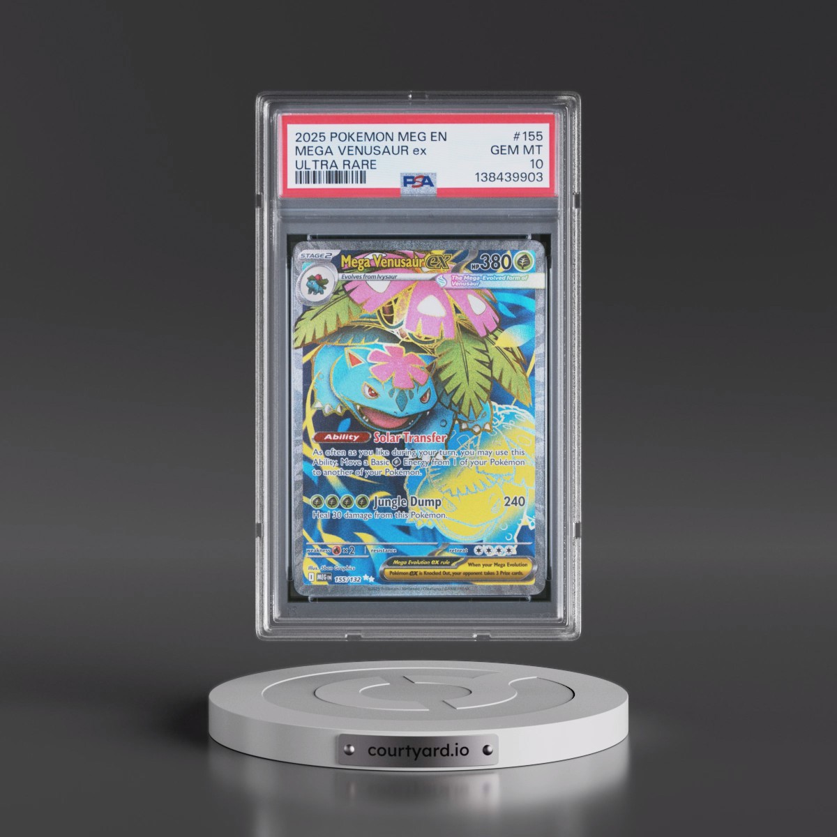 2025 Pokémon Meg EN-Mega Evolution #155 Mega Venusaur EX - Holo Ultra Rare (PSA 10 GEM MINT)