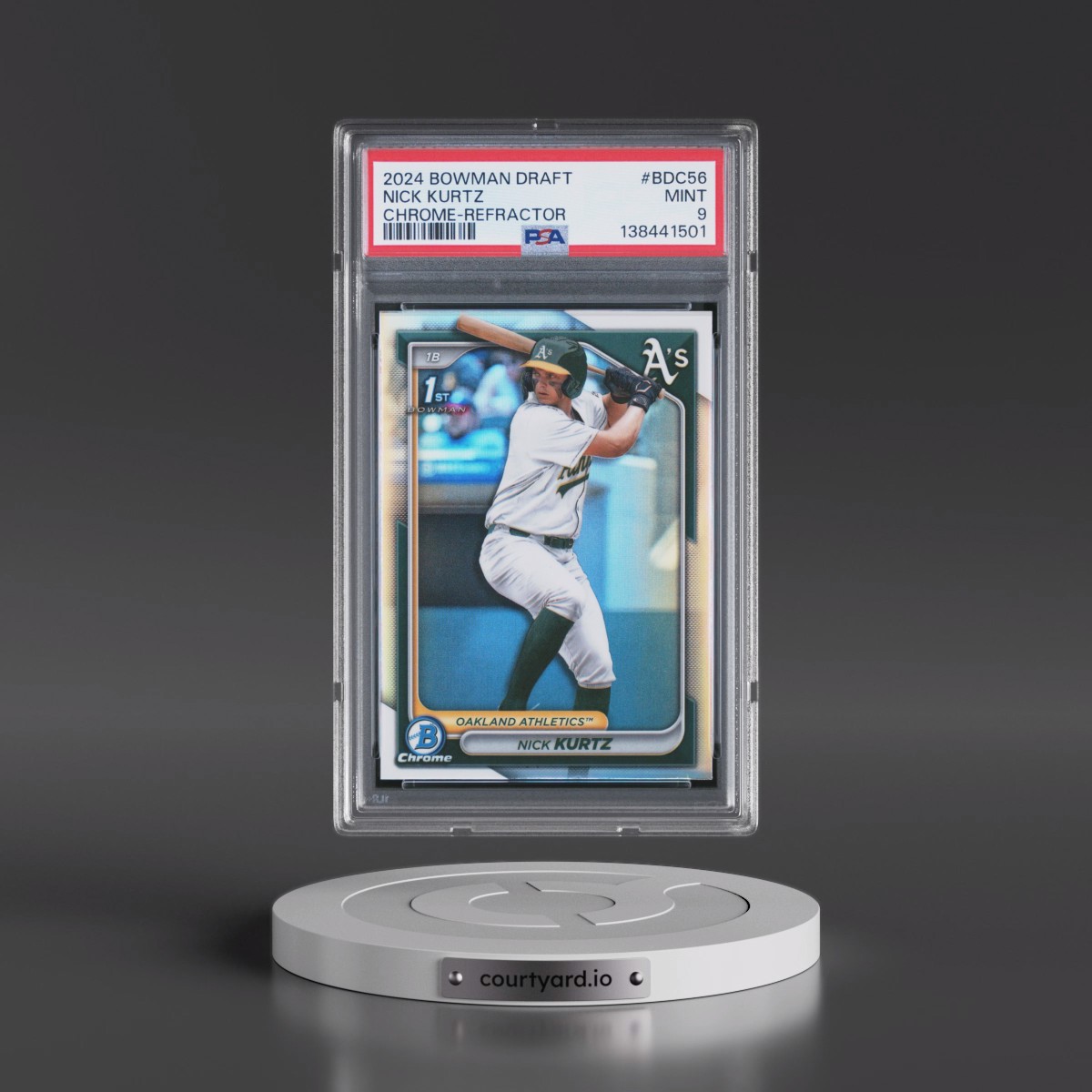 2024 Bowman Draft #BDC56 Nick Kurtz - Chrome-Refractor (PSA 9 MINT)