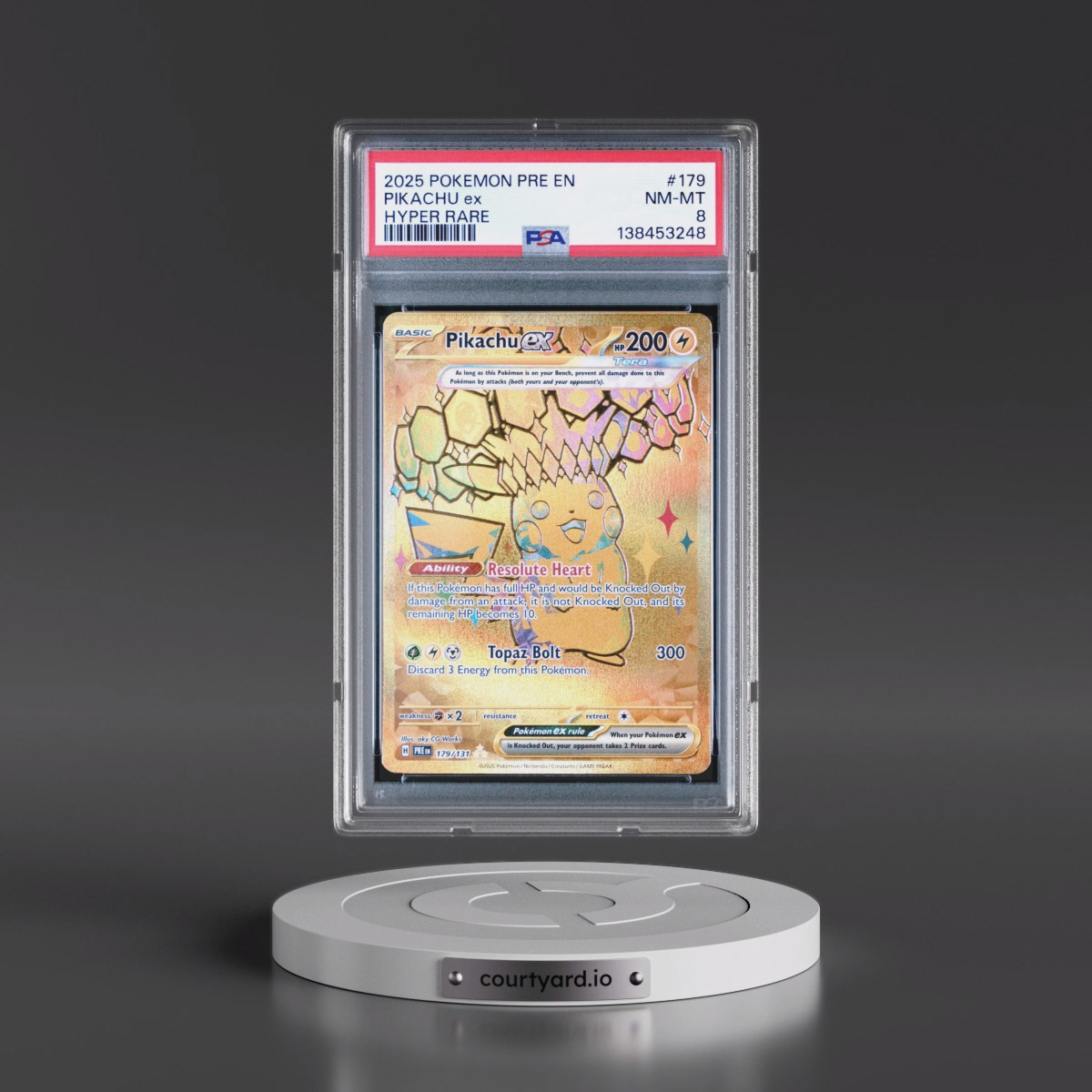 2025 Pokémon Pre EN-Prismatic Evolutions #179 Pikachu EX - Holo Hyper Rare (PSA 8 NM-MT)