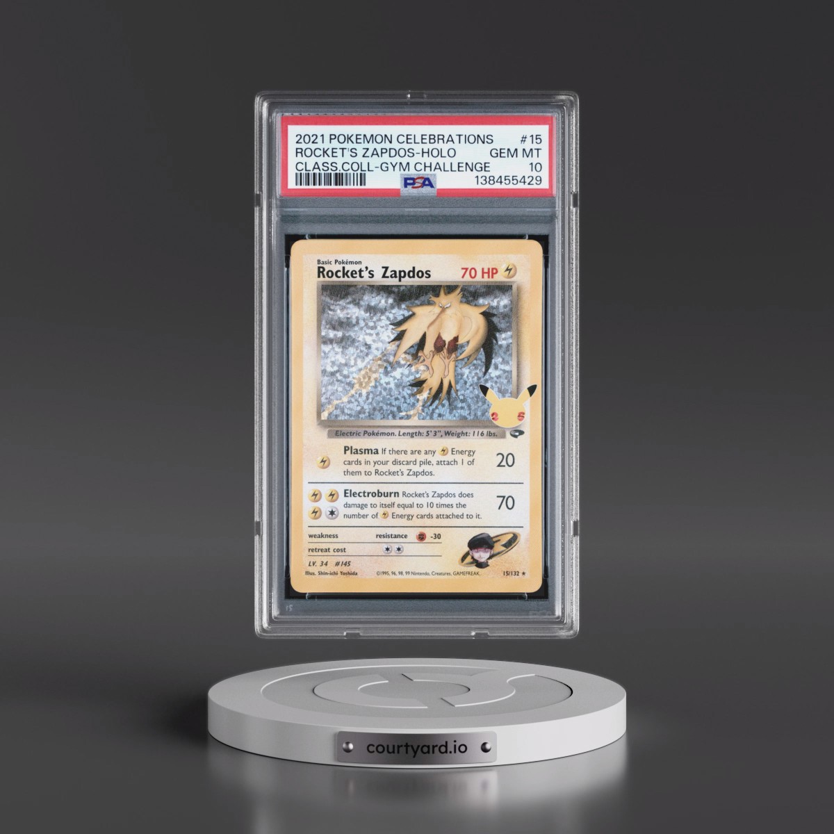 2021 Pokémon Celebrations Classic Collection #15 Rocket's Zapdos - Holo (PSA 10 GEM MINT)