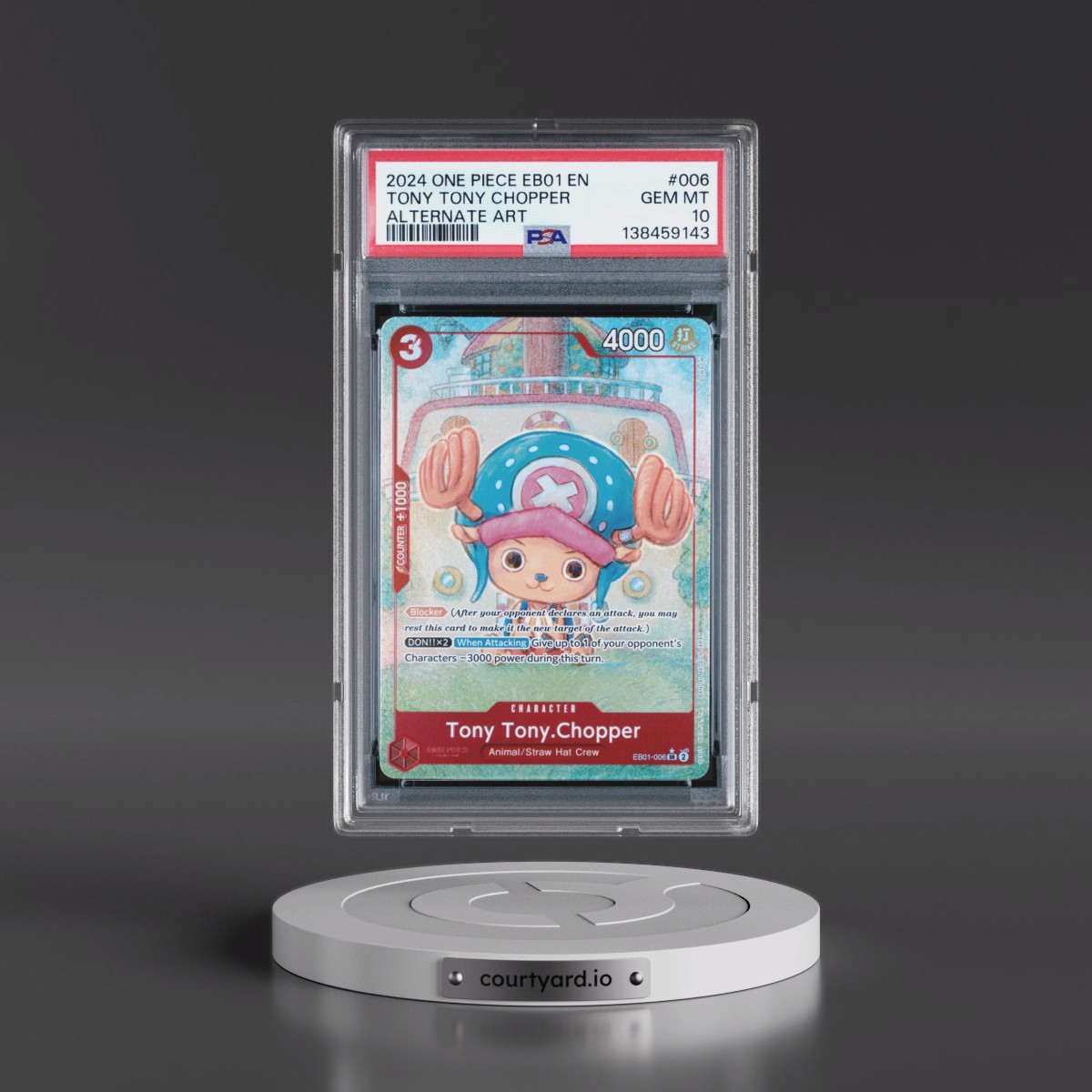 2024 One Piece EB01-Extra Booster -Memorial Collection #006 Tony Tony Chopper - Alternate Art (PSA 10 GEM MINT)