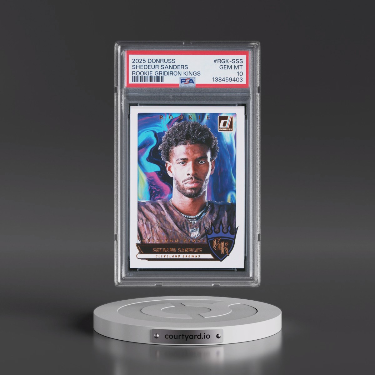 2025 Panini Donruss Rookie Gridiron Kings #RGK-SSS Shedeur Sanders (PSA 10 GEM MINT)
