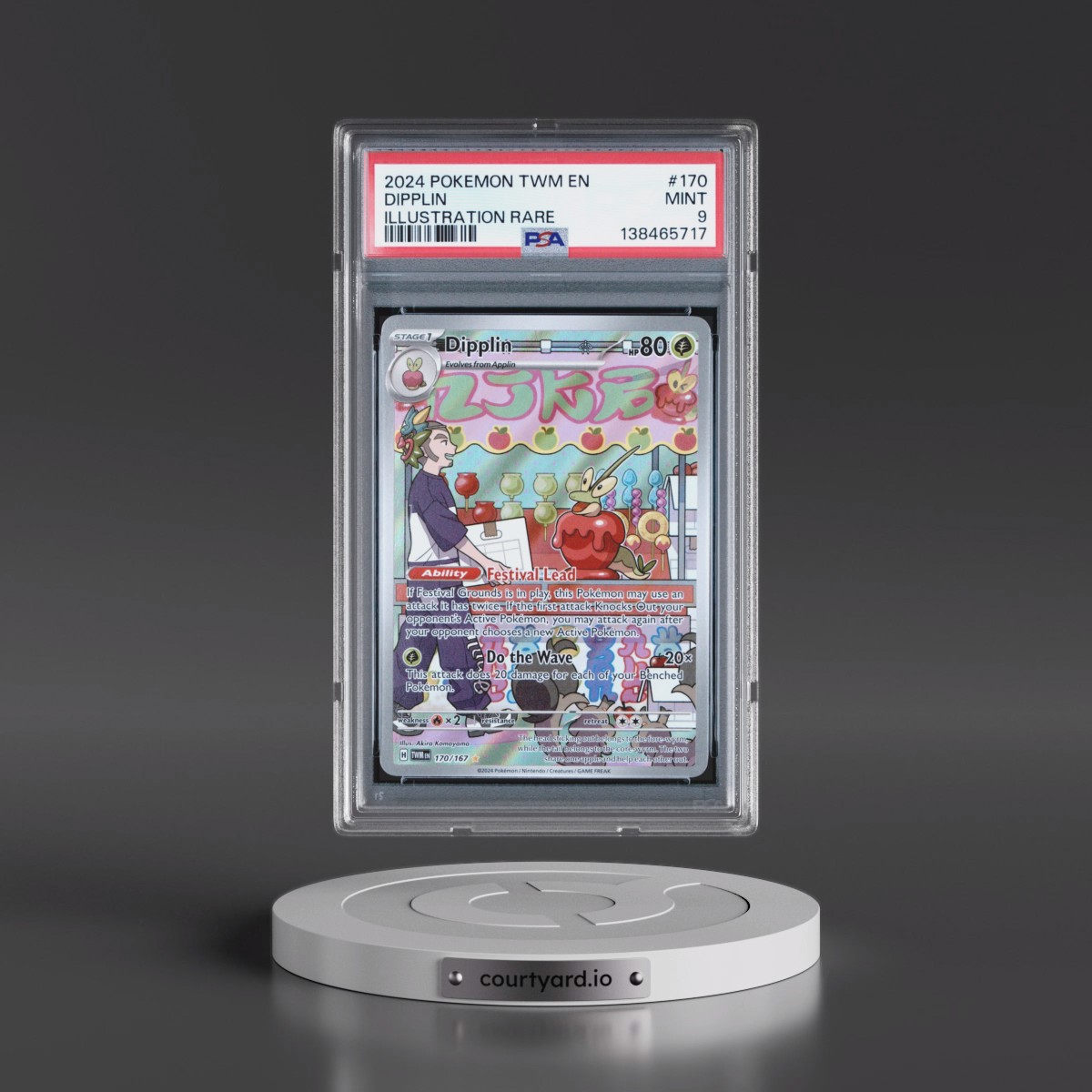 2024 Pokémon Twm EN-Twilight Masquerade #170 Dipplin - Illustration Rare (PSA 9 MINT)