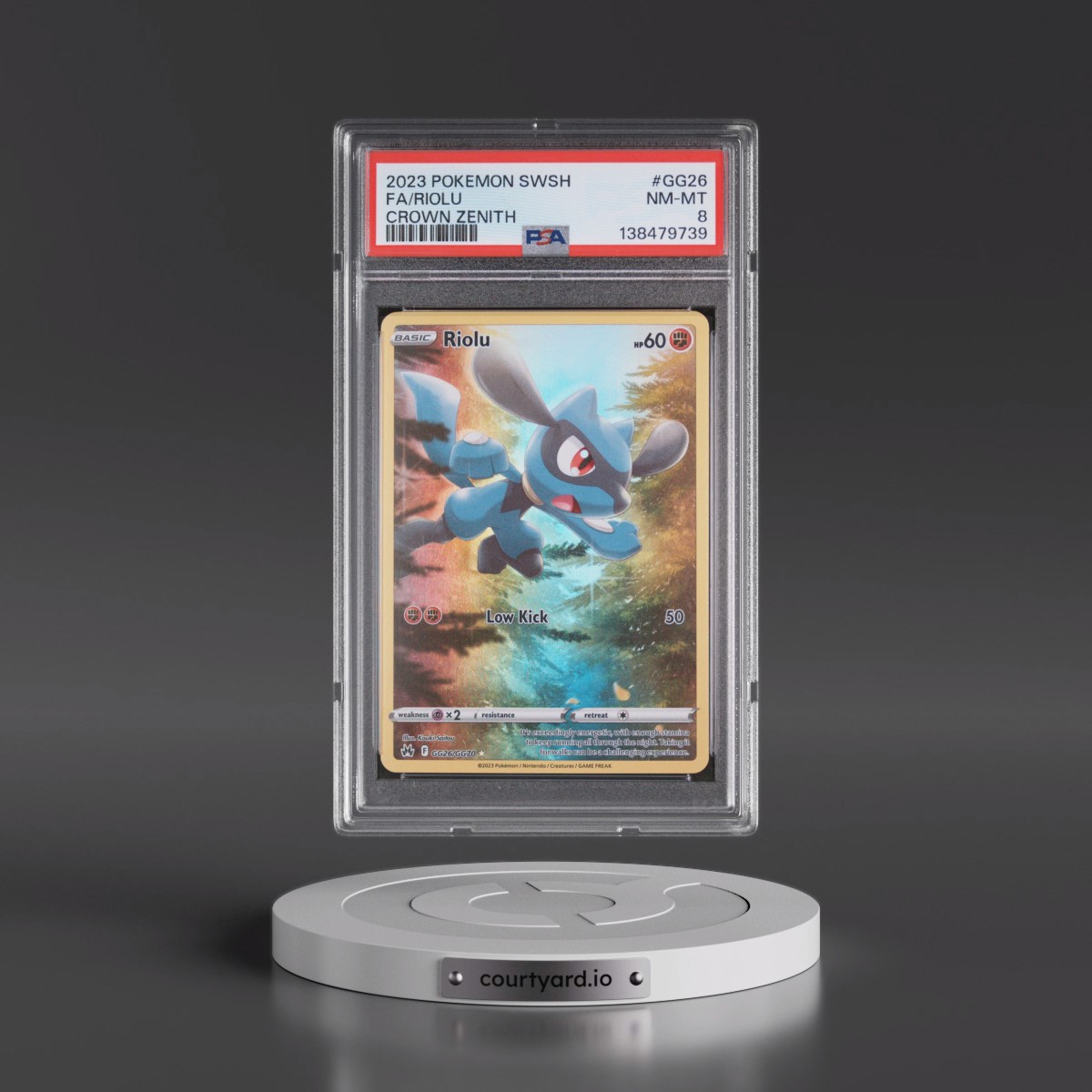 2023 Pokémon Sword and Shield Crown Zenith #GG26 Riolu - Full Art (PSA 8 NM-MT)