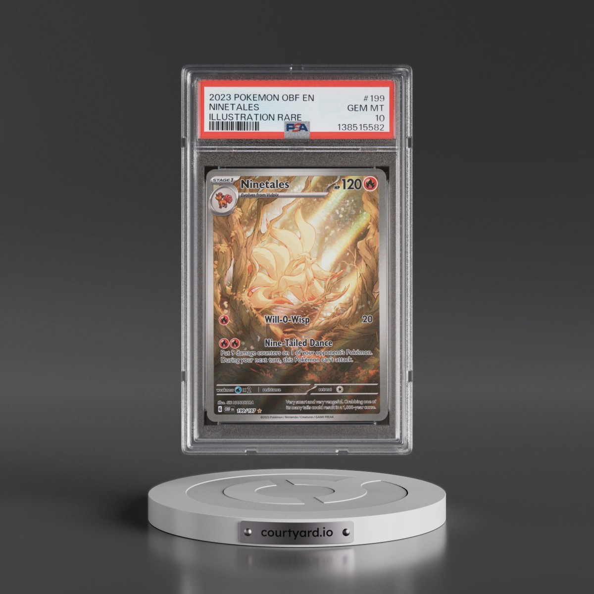 2023 Pokémon Obf EN-Obsidian Flames #199 Ninetales - Illustration Rare (PSA 10 GEM MINT)