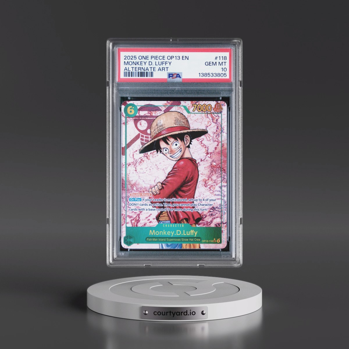 2025 One Piece OP13-Carrying on His Will #118 Monkey D. Luffy - Alternate Art (PSA 10 GEM MINT)