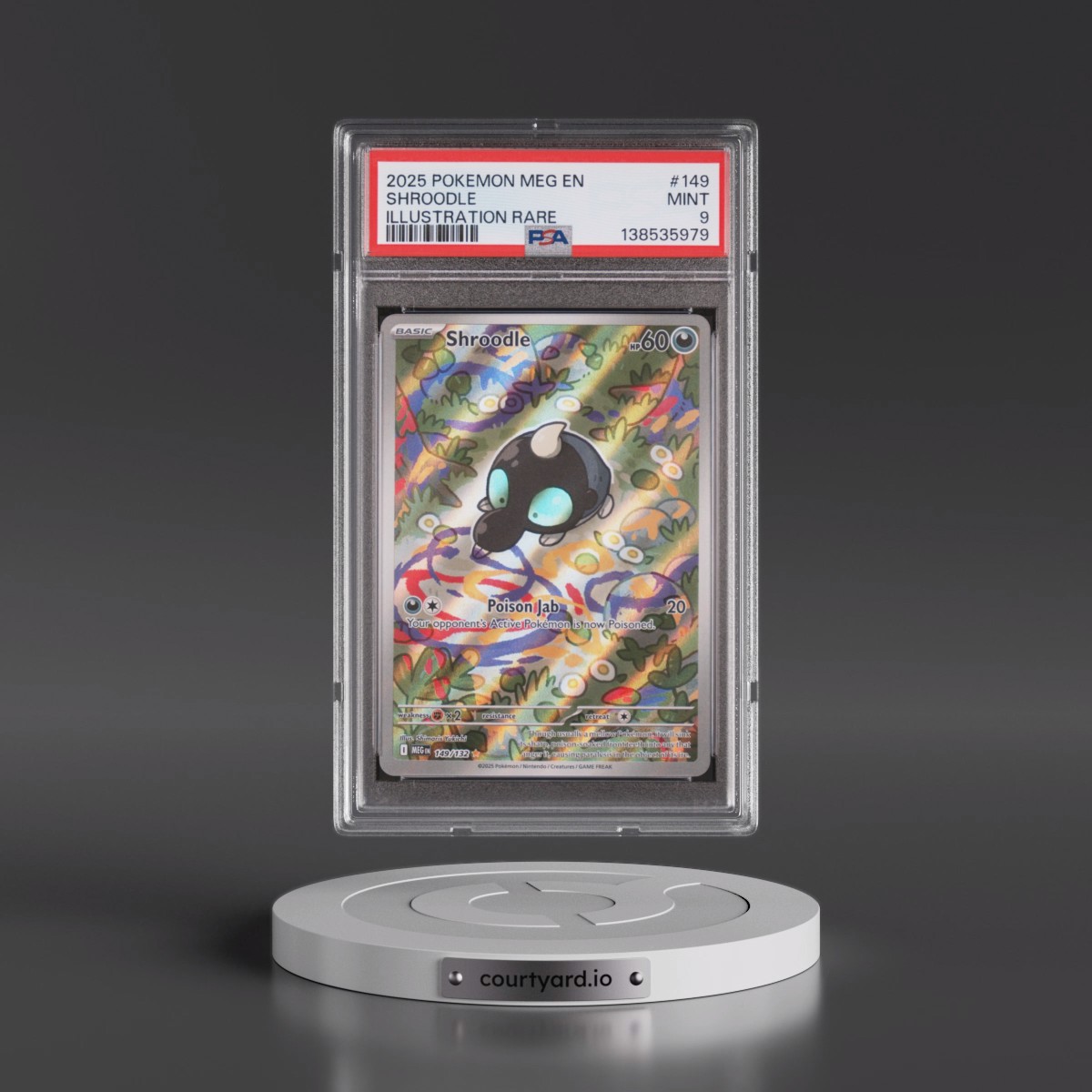 2025 Pokémon Meg EN-Mega Evolution #149 Shroodle - Illustration Rare (PSA 9 MINT)