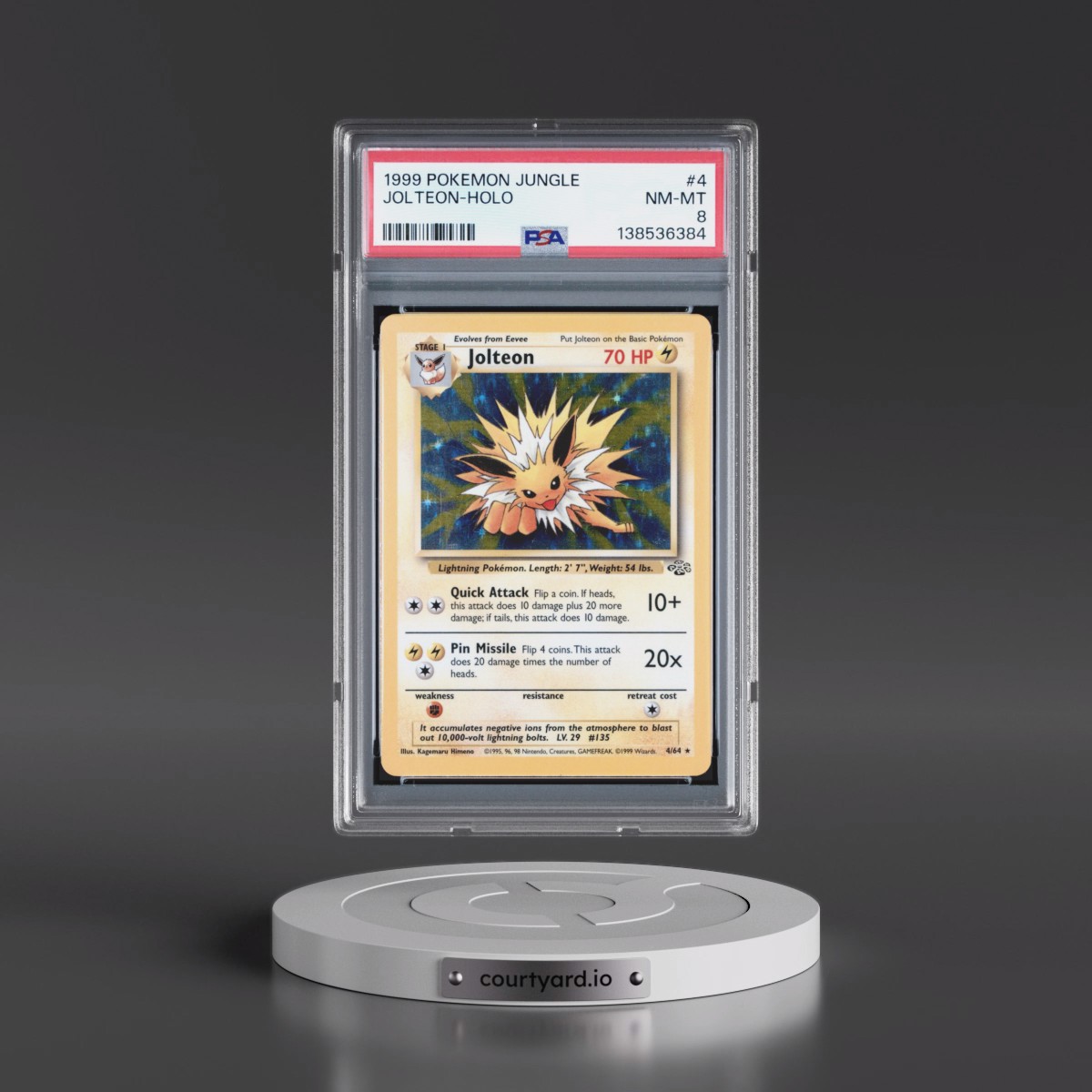 1999 Pokémon Jungle #4 Jolteon - Holo (PSA 8 NM-MT)