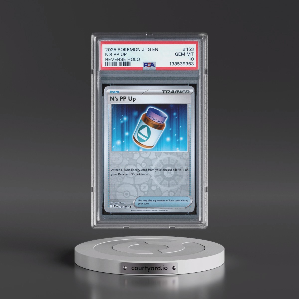 2025 Pokémon Jtg EN-Journey Together #153 N's PP Up - Reverse Holo (PSA 10 GEM MINT)