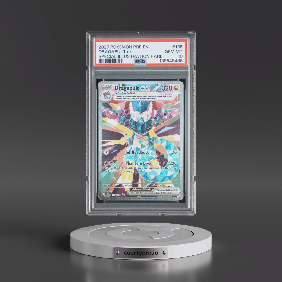 2025 Pokémon Pre EN-Prismatic Evolutions #165 Dragapult EX - Holo Special Illustration Rare (PSA 10 GEM MINT)