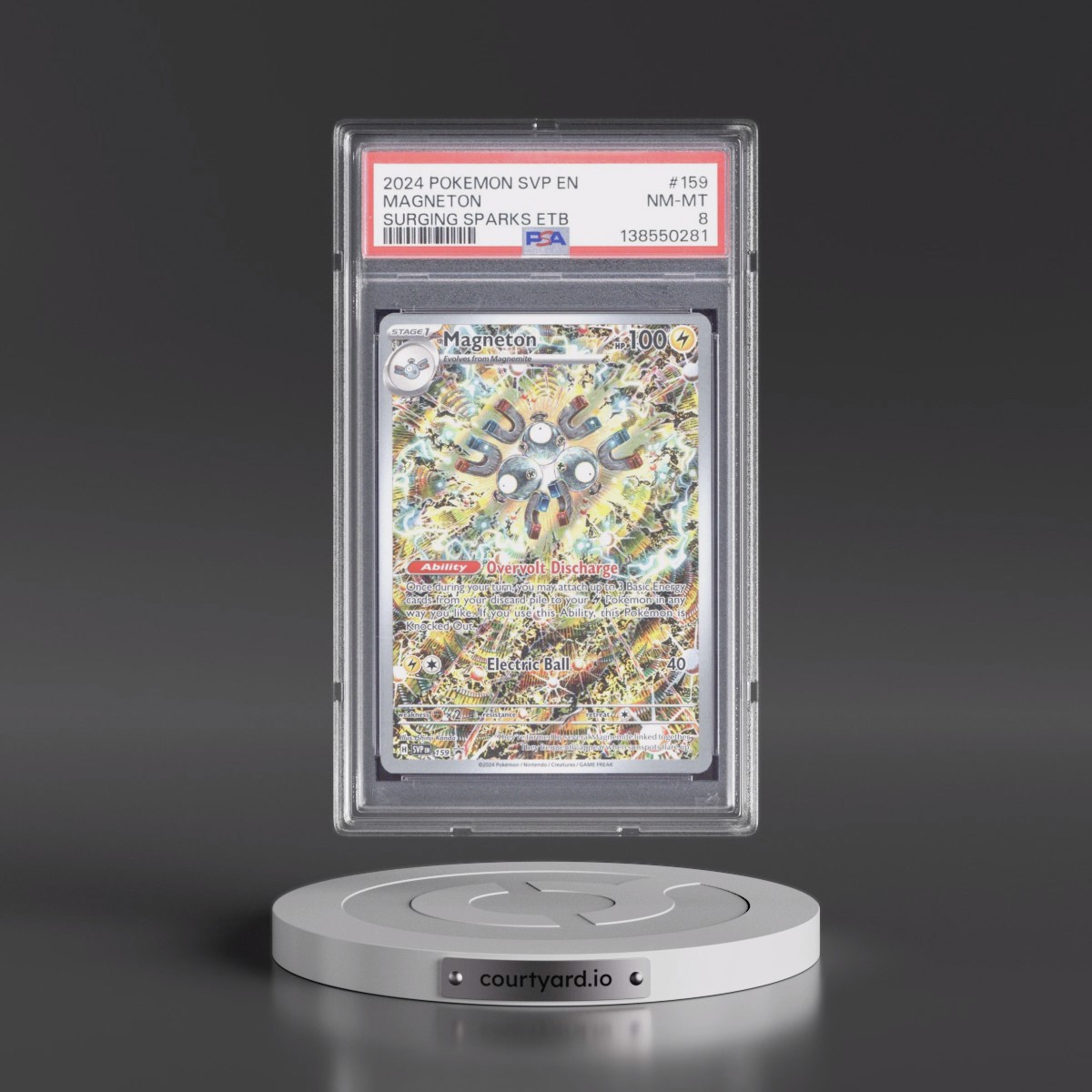 2024 Pokémon Svp EN-SV Black Star Promo #159 Magneton - Surging Sparks Elite Trainer Box (PSA 8 NM-MT)
