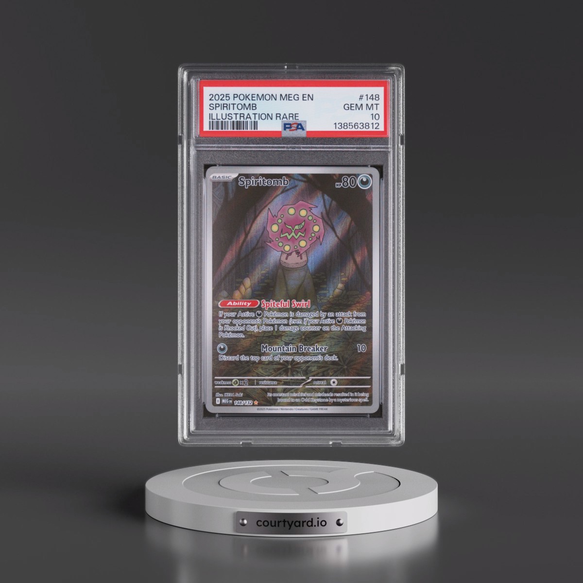 2025 Pokémon Meg EN-Mega Evolution #148 Spiritomb - Illustration Rare (PSA 10 GEM MINT)