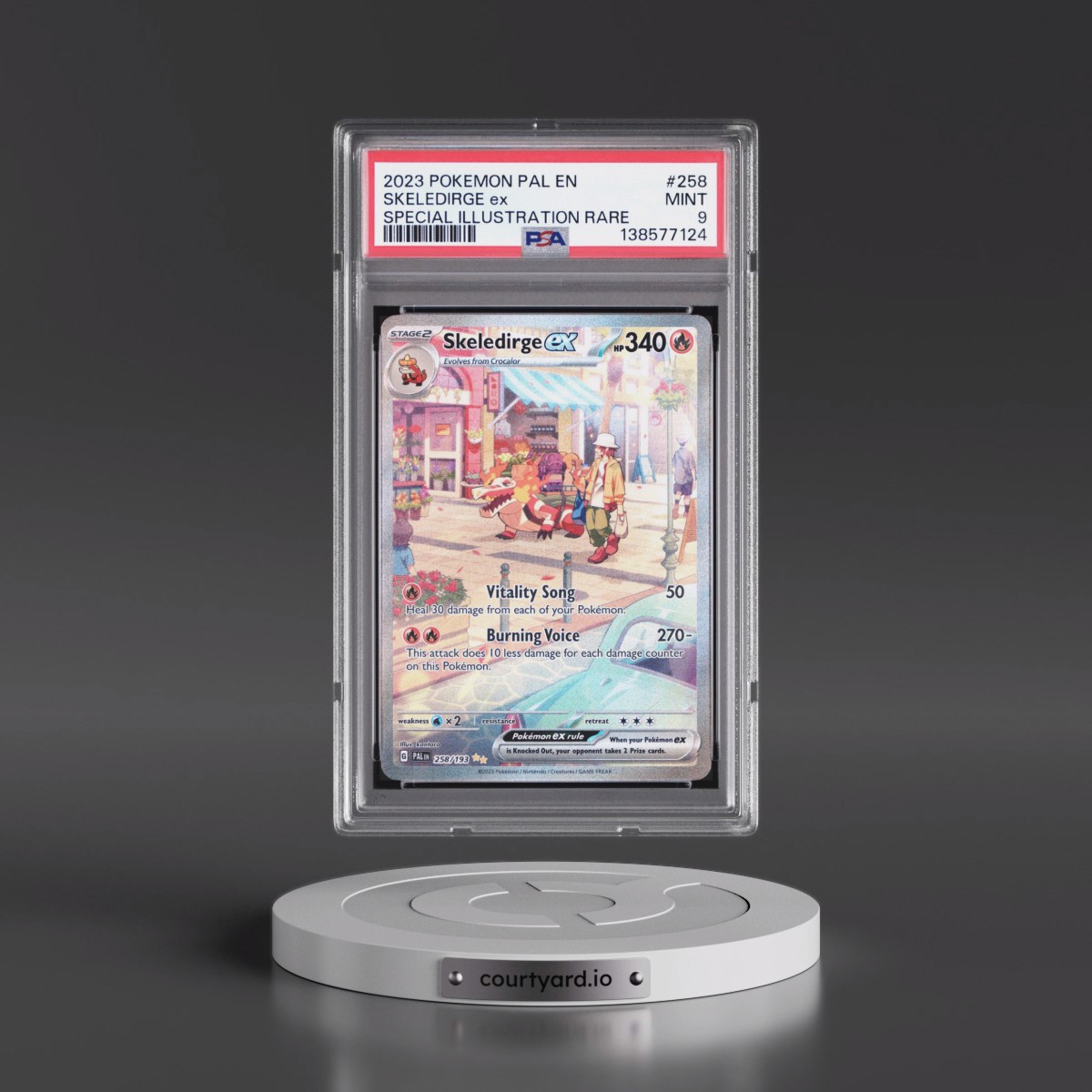 2023 Pokémon Pal EN-Paldea Evolved #258 Skeledirge EX - Holo Special Illustration Rare (PSA 9 MINT)
