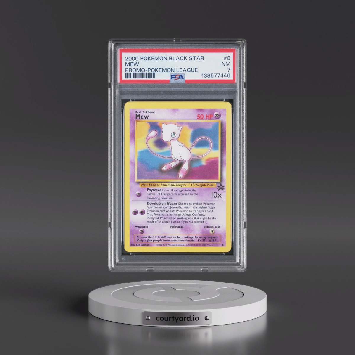 2000 Pokémon Promo Black Star #8 Mew - Pokemon League (PSA 7 NM)