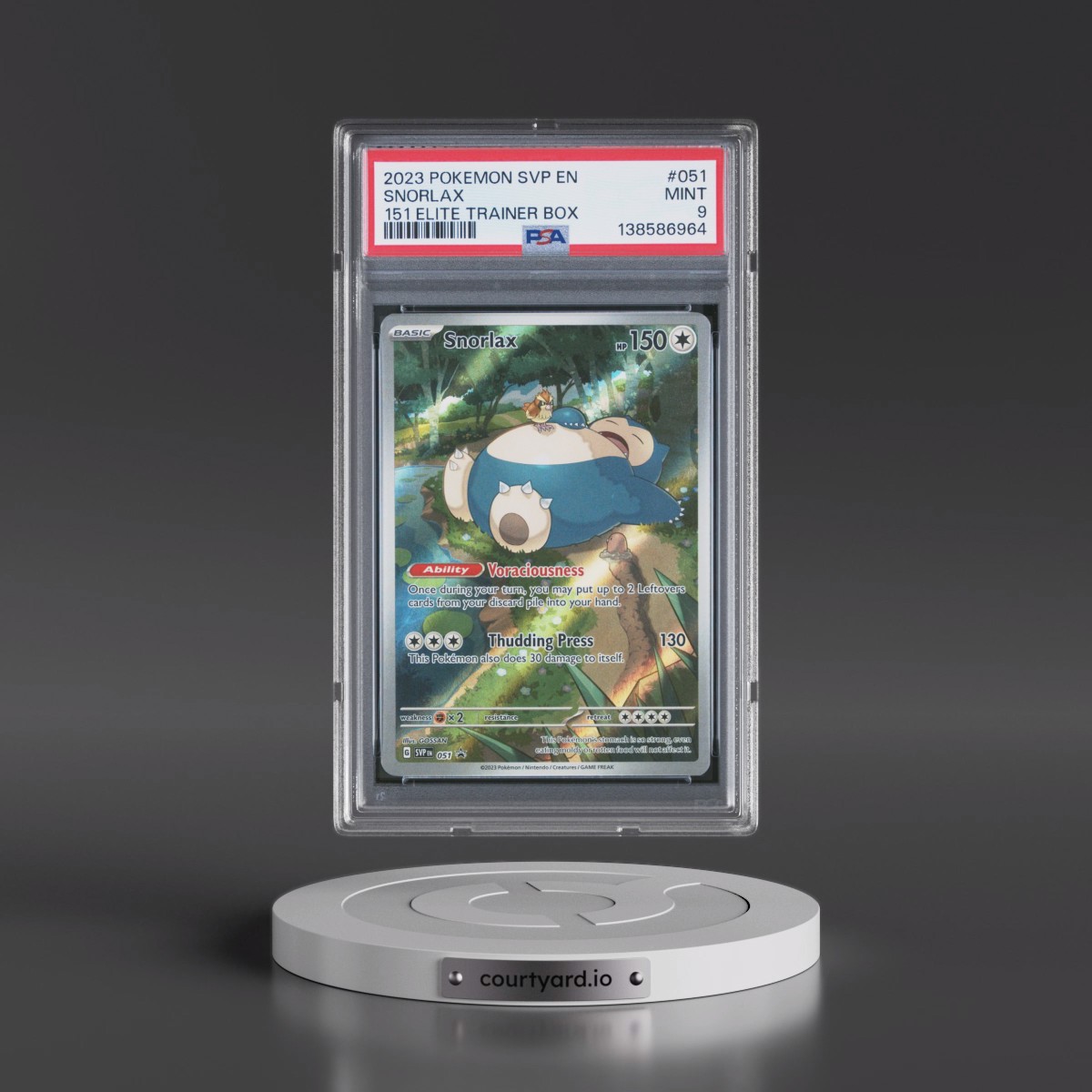 2023 Pokémon Svp EN-SV Black Star Promo #051 Snorlax - 151 Elite Trainer Box (PSA 9 MINT)