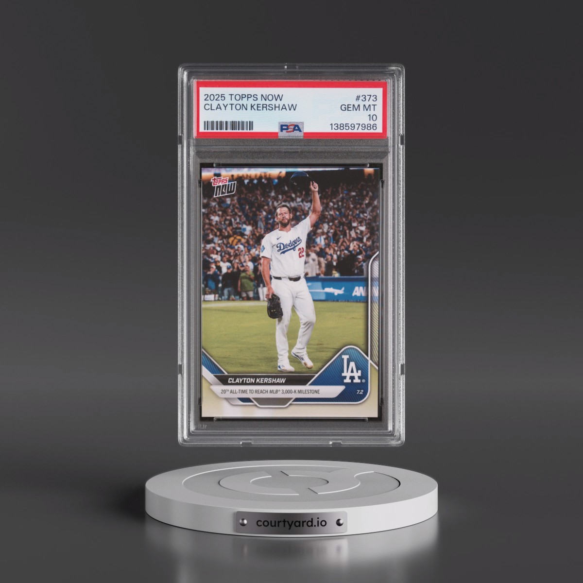 2025 Topps Now #373 Clayton Kershaw (PSA 10 GEM MINT)