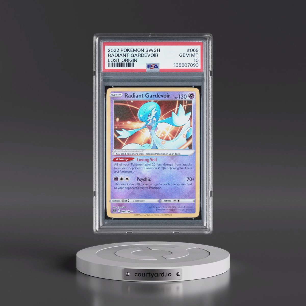 2022 Pokémon Sword & Shield Lost Origin #069 Radiant Gardevoir - Holo (PSA 10 GEM MINT)