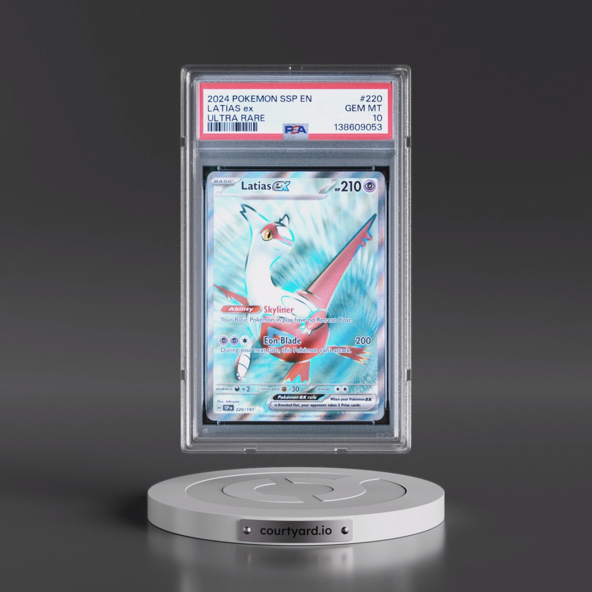 2024 Pokémon Ssp EN-Surging Sparks #220 Latias EX - Holo Ultra Rare (PSA 10 GEM MINT)