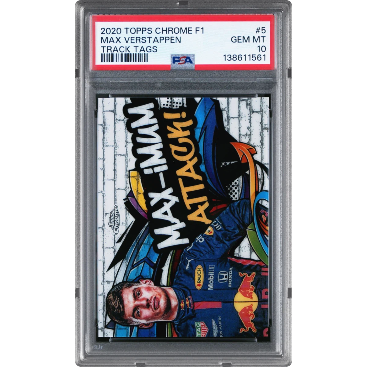 2020 Topps Chrome Formula 1 Track Tags #5 Max Verstappen (PSA 10 GEM MINT)