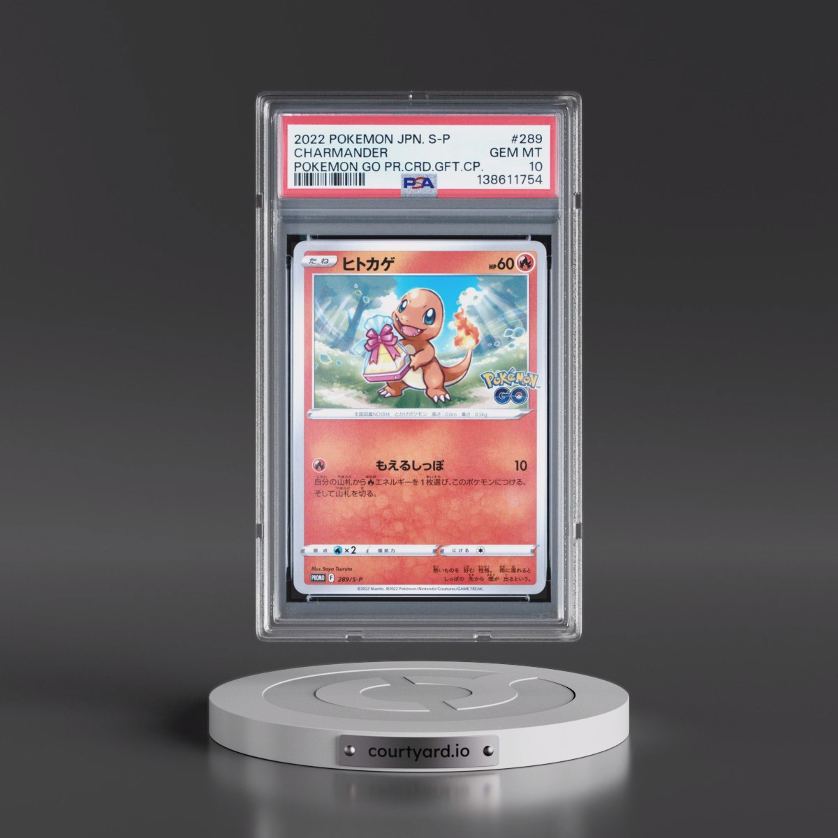 2022 Pokémon S Promo #289 Charmander - Pokemon Go Promo Card Gift Campaign (PSA 10 GEM MINT)