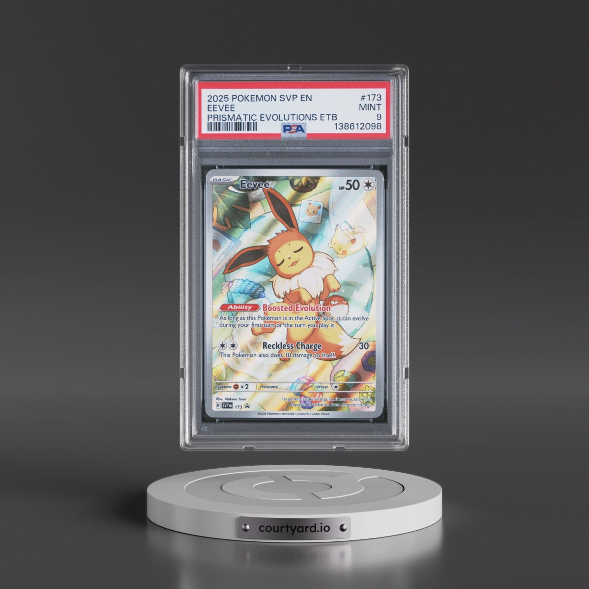 2025 Pokémon Svp EN-SV Black Star Promo #173 Eevee - Prismatic Evolutions Elite Trainer Box (PSA 9 MINT)