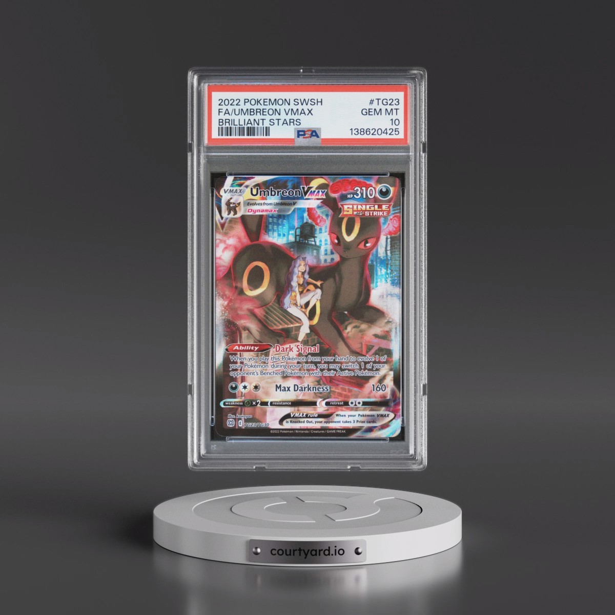 2022 Pokémon Sword & Shield Brilliant Stars #TG23 Umbreon Vmax - Full Art (PSA 10 GEM MINT)