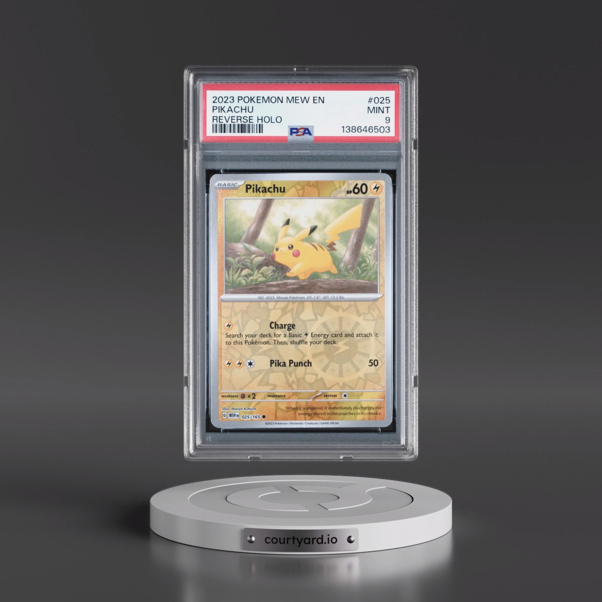 2023 Pokémon Mew EN-151 #025 Pikachu - Reverse Holo (PSA 9 MINT)