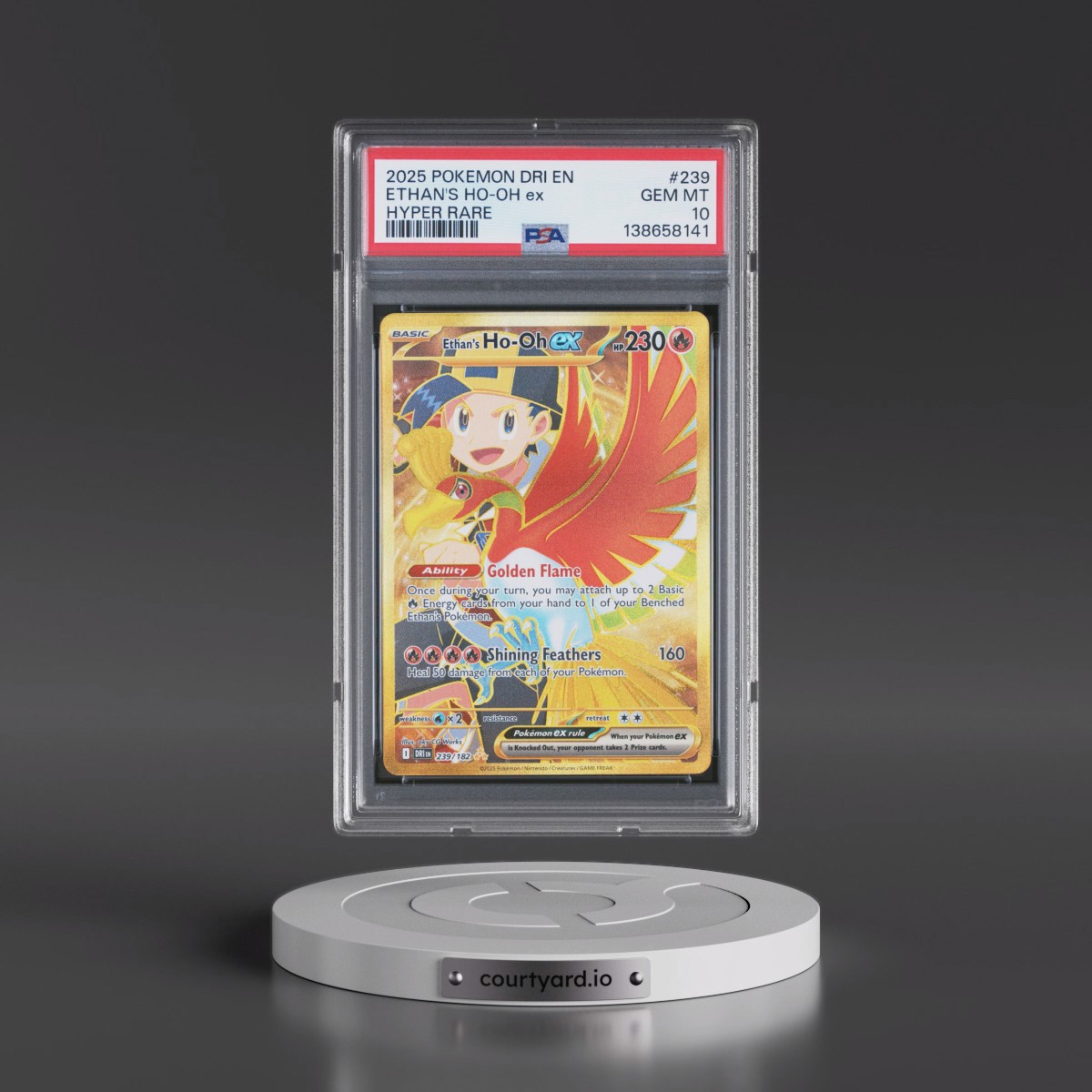 2025 Pokémon Dri EN-Destined Rivals #239 Ethan's HO-Oh EX - Holo Hyper Rare (PSA 10 GEM MINT)