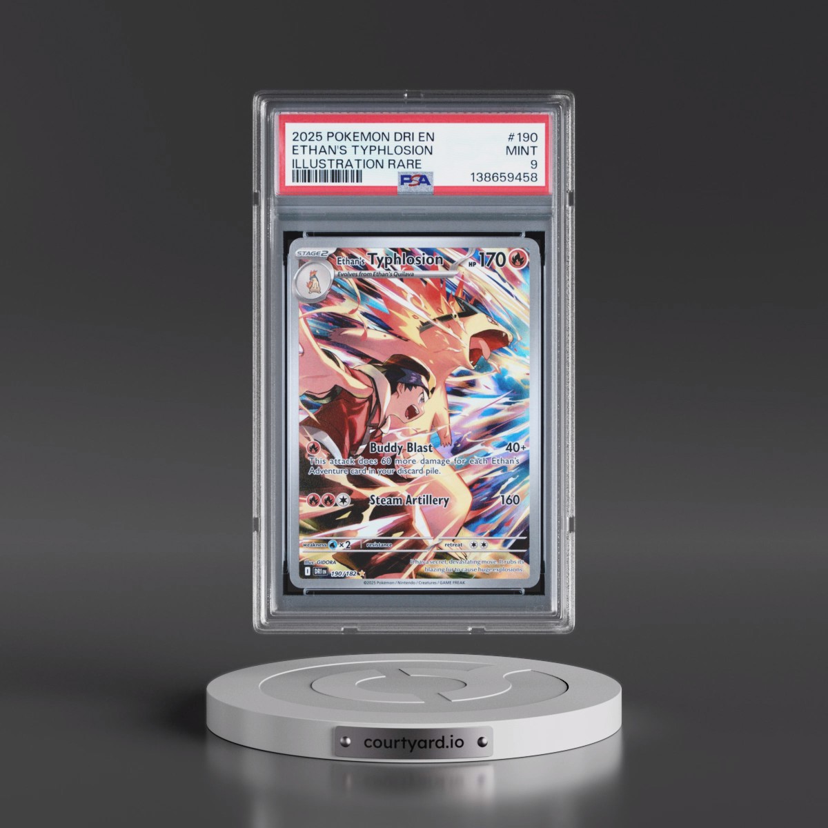 2025 Pokémon Dri EN-Destined Rivals #190 Ethan's Typhlosion - Illustration Rare (PSA 9 MINT)