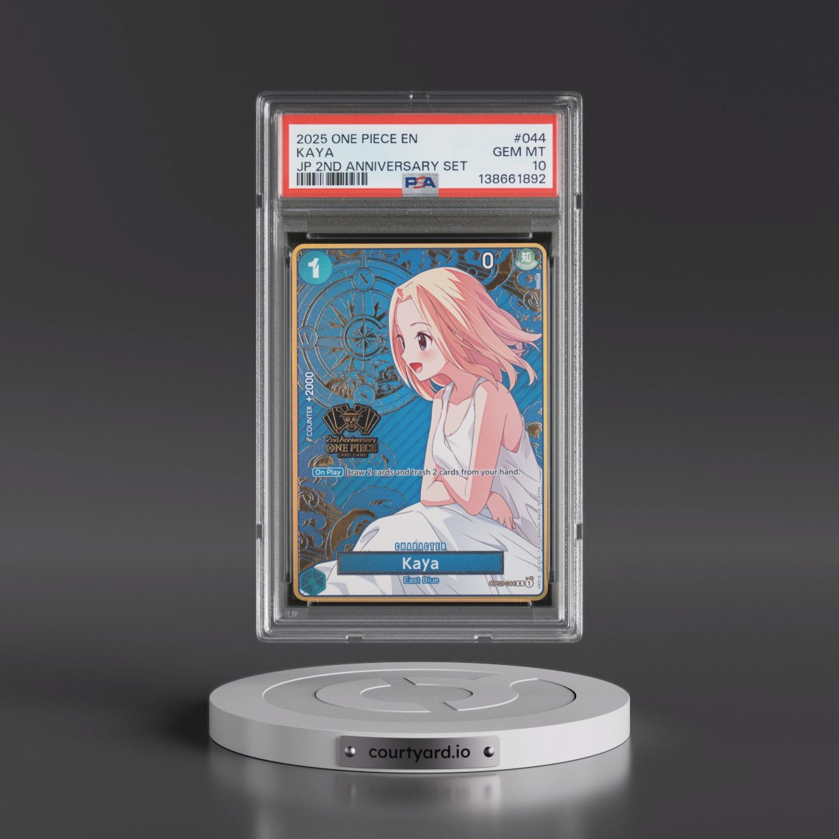 2025 One Piece Japanese 2nd Anniversary Set #044 Kaya (PSA 10 GEM MINT)