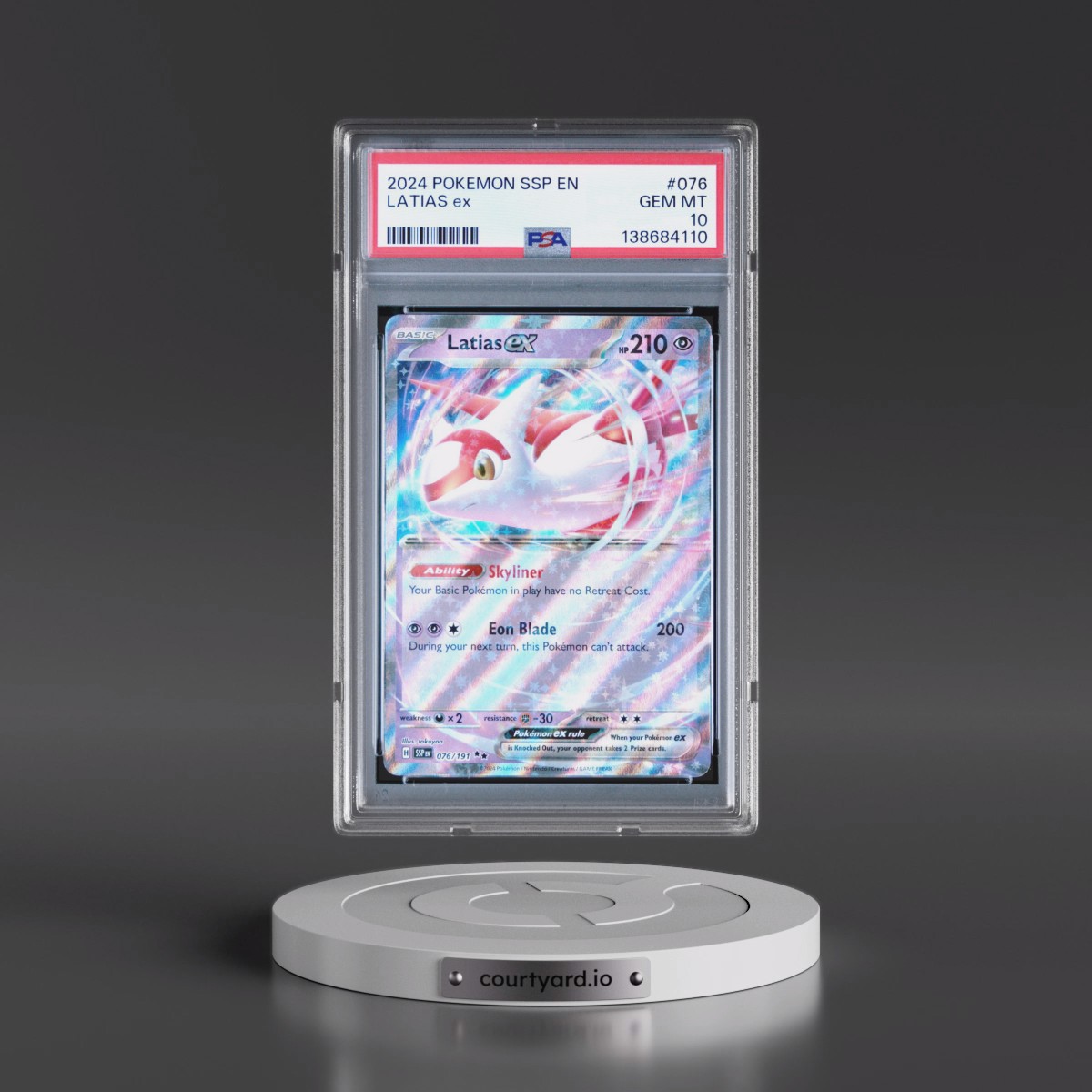 2024 Pokémon Ssp EN-Surging Sparks #076 Latias EX - Holo (PSA 10 GEM MINT)