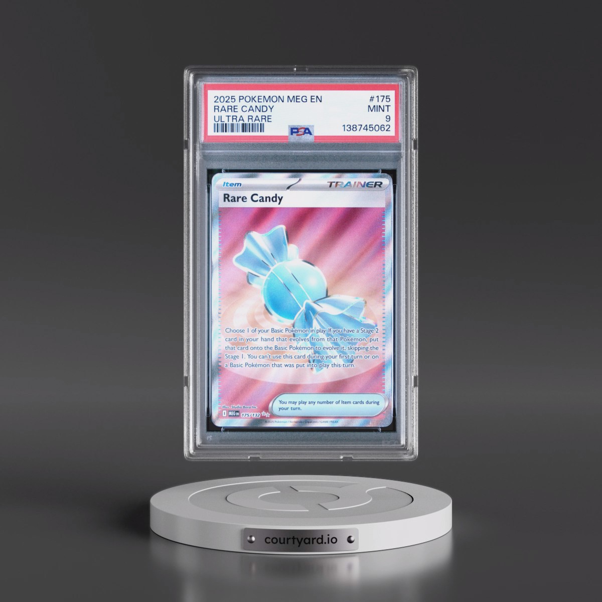 2025 Pokémon Meg EN-Mega Evolution #175 Rare Candy - Ultra Rare (PSA 9 MINT)