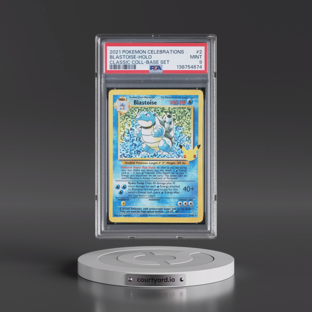 2021 Pokémon Celebrations Classic Collection #2 Blastoise - Holo (PSA 9 MINT)