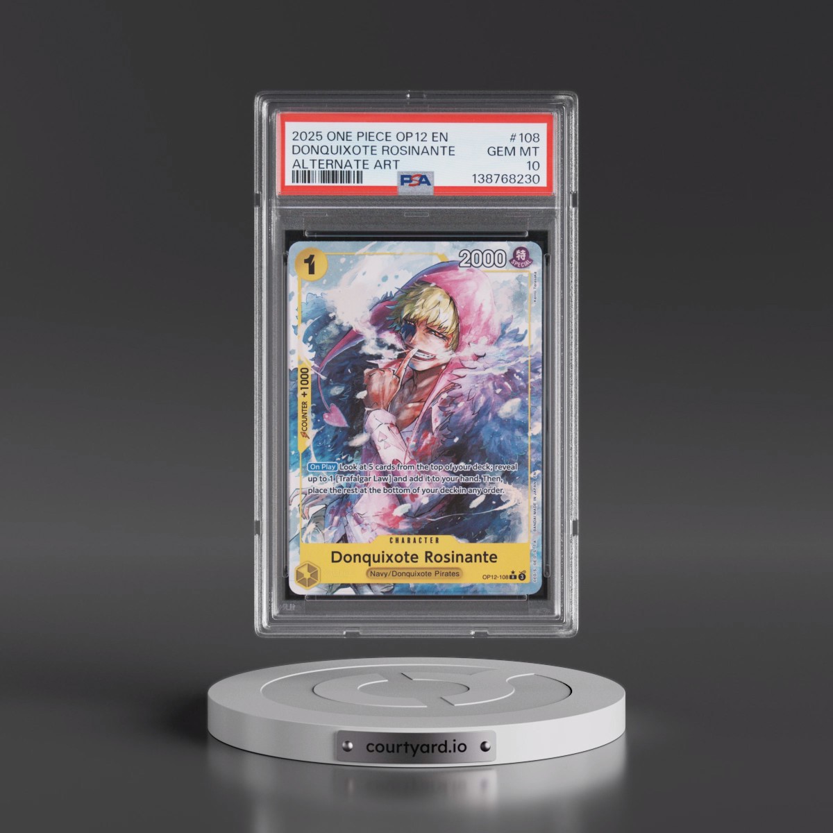 2025 One Piece OP12-Legacy of the Master #108 Donquixote Rosinante - Alternate Art (PSA 10 GEM MINT)