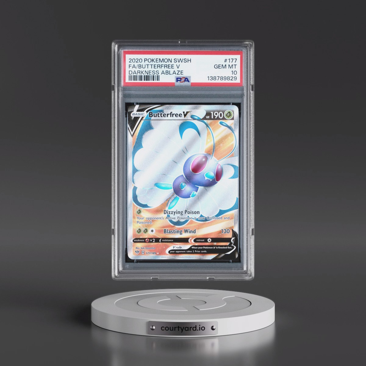 2020 Pokémon Sword & Shield Darkness Ablaze #177 Butterfree V - Holo Full Art (PSA 10 GEM MINT)