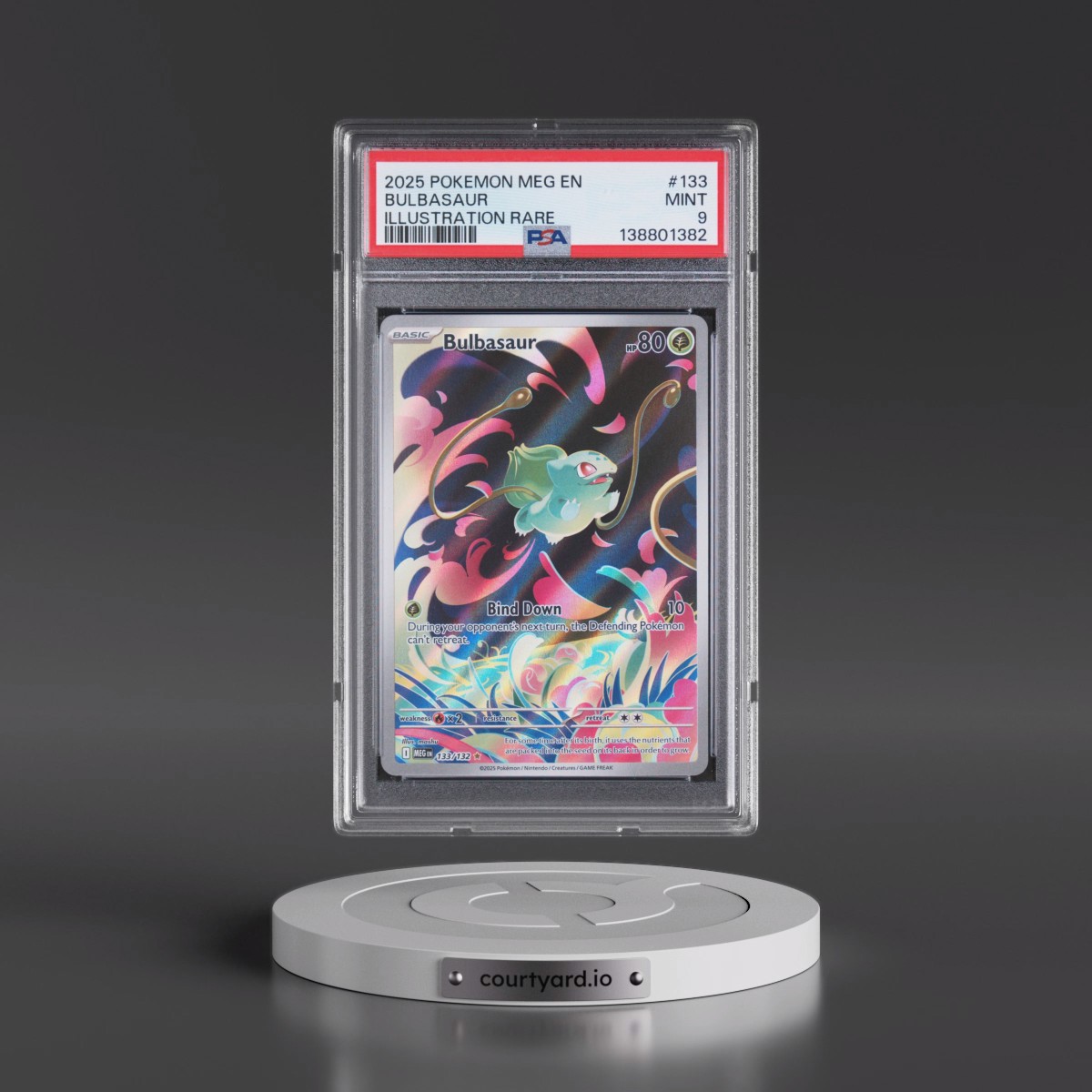 2025 Pokémon Meg EN-Mega Evolution #133 Bulbasaur - Illustration Rare (PSA 9 MINT)