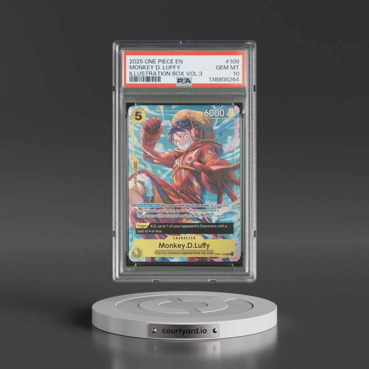 2025 One Piece Promos #109 Monkey D. Luffy - Illustration Box Vol.3 (PSA 10 GEM MINT)