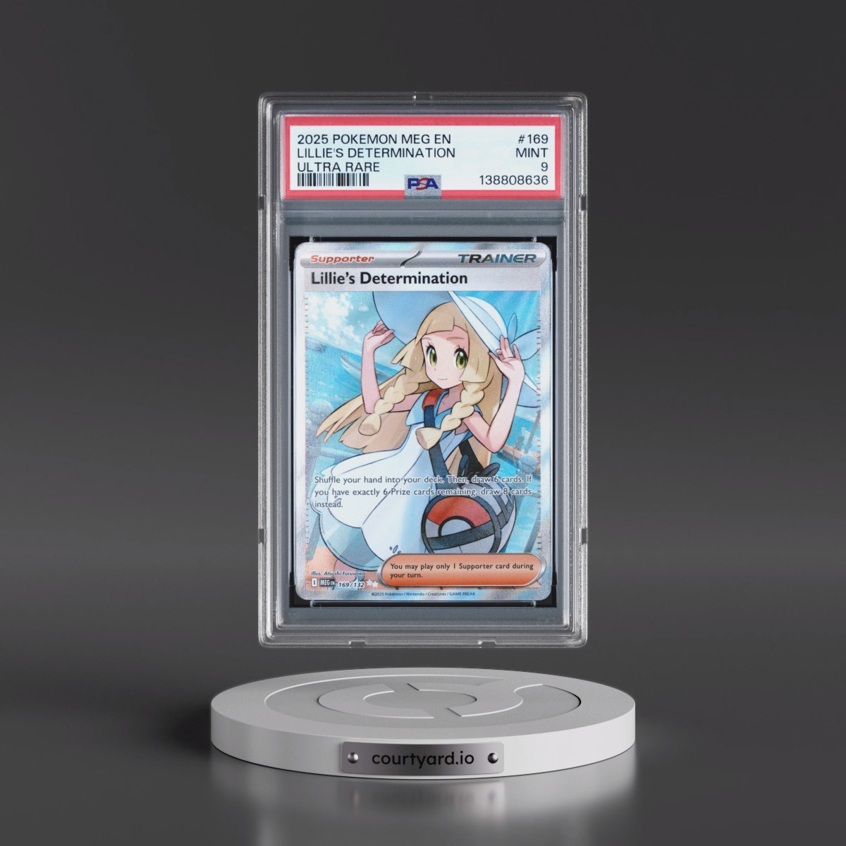 2025 Pokémon Meg EN-Mega Evolution #169 Lillie's Determination - Ultra Rare (PSA 9 MINT)