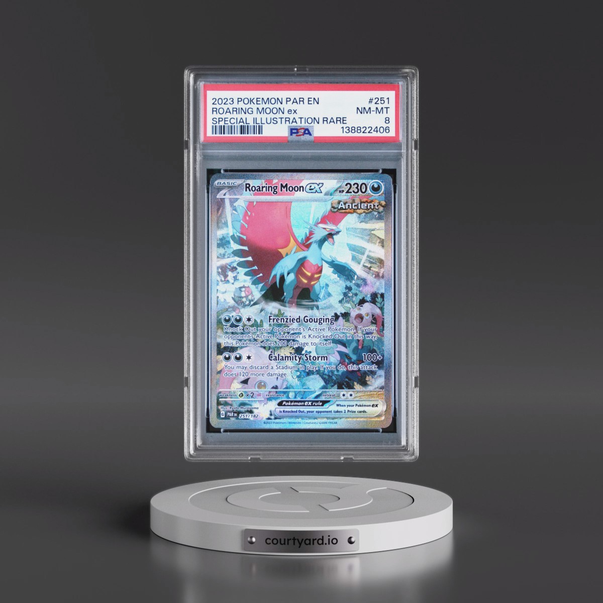 2023 Pokémon Par EN-Paradox Rift #251 Roaring Moon EX - Holo Special Illustration Rare (PSA 8 NM-MT)