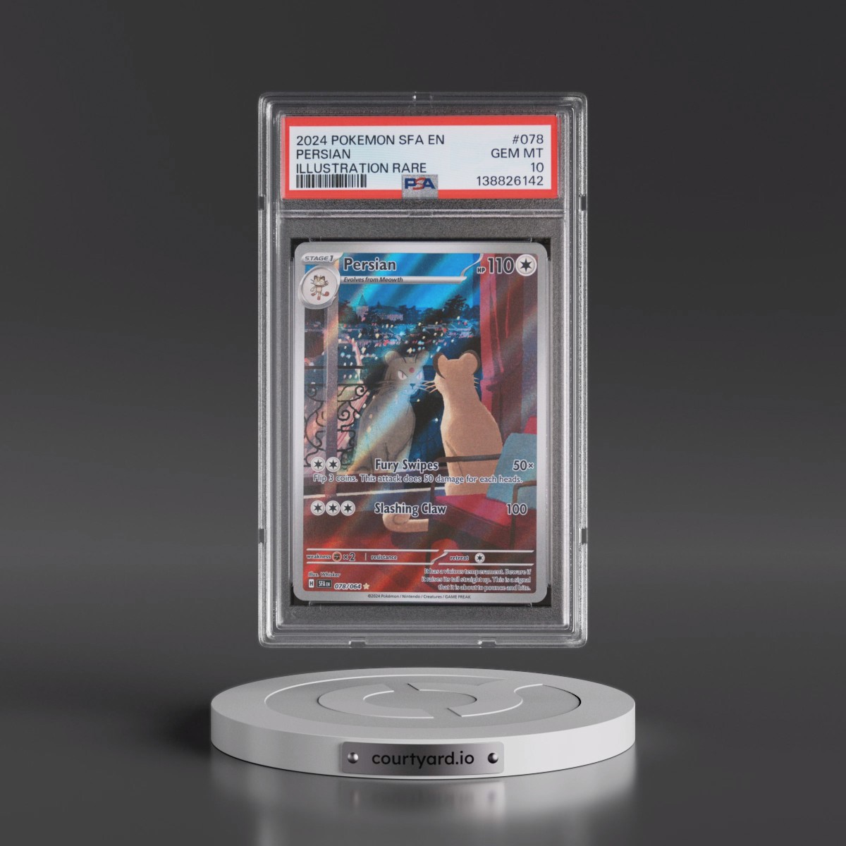 2024 Pokémon Sfa EN-Shrouded Fable #078 Persian - Illustration Rare (PSA 10 GEM MINT)