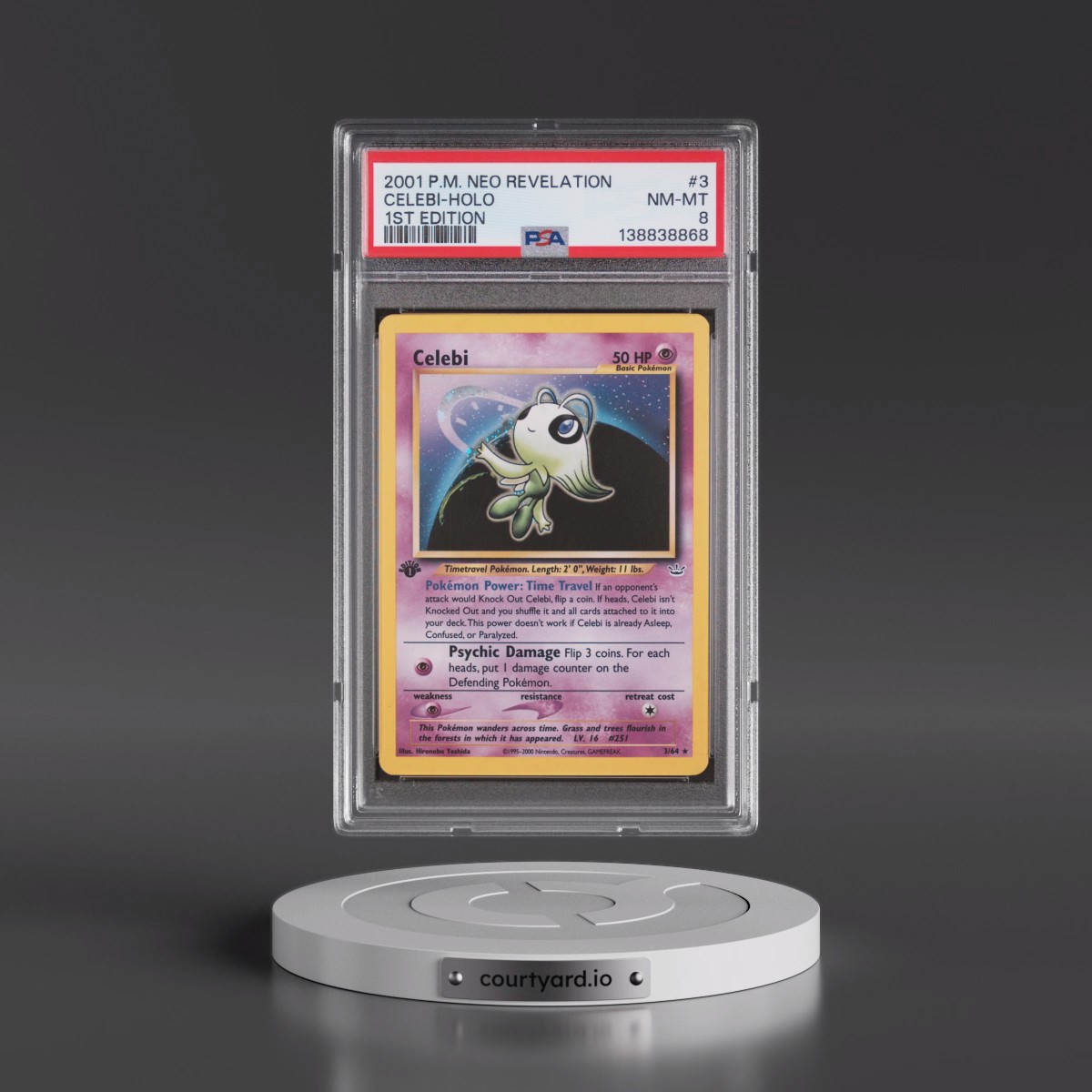 2001 Pokémon Neo Revelation #3 Celebi - 1st Edition Holo (PSA 8 NM-MT)