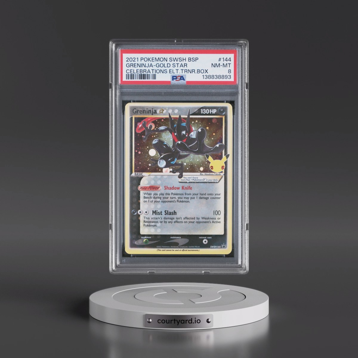 2021 Pokémon Swsh Black Star Promo #144 Greninja-Gold Star - Celebrations Elite Trainer Box (PSA 8 NM-MT)