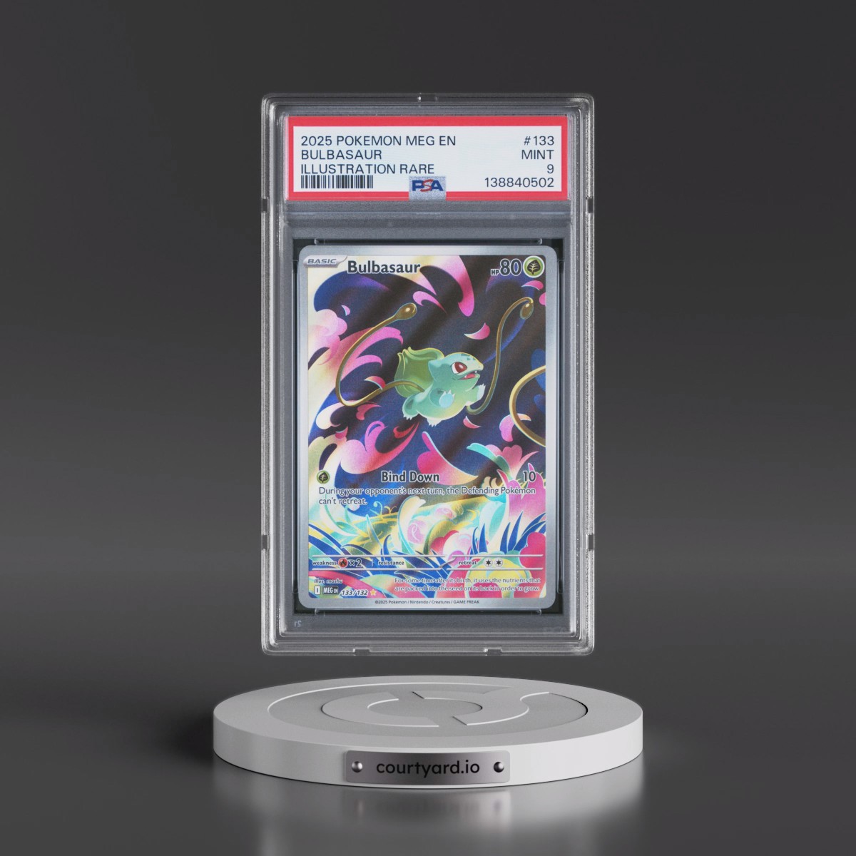 2025 Pokémon Meg EN-Mega Evolution #133 Bulbasaur - Illustration Rare (PSA 9 MINT)