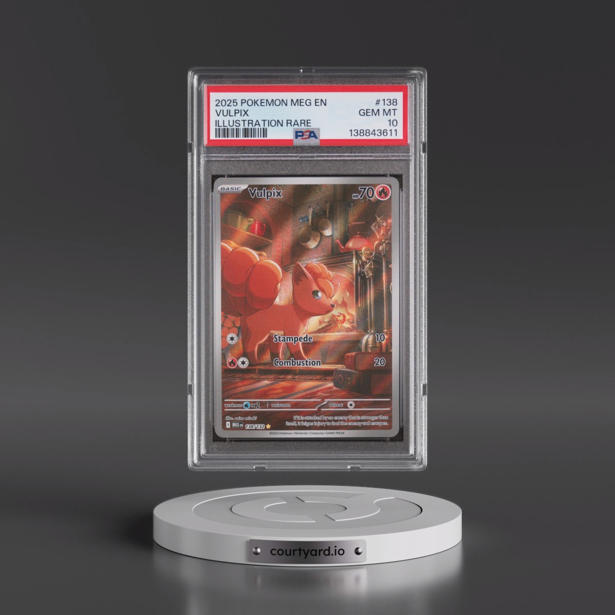 2025 Pokémon Meg EN-Mega Evolution #138 Vulpix - Illustration Rare (PSA 10 GEM MINT)