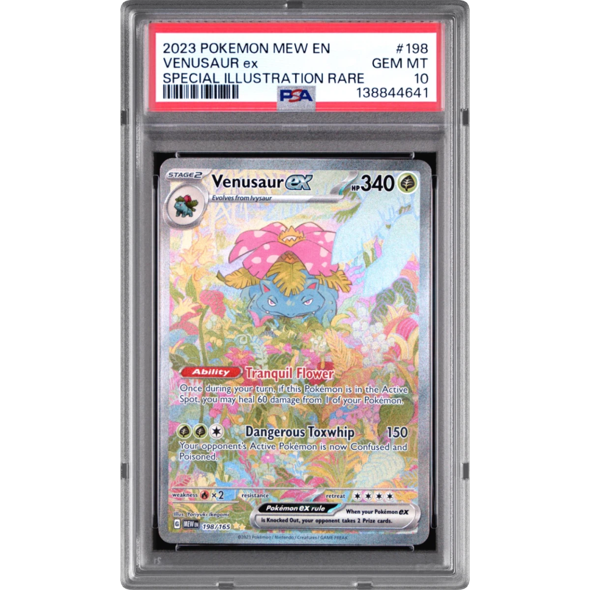 2023 Pokémon Mew EN-151 #198 Venusaur EX - Holo Special Illustration Rare, PSA 10