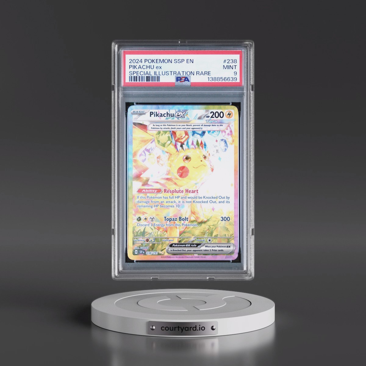 2024 Pokémon Ssp EN-Surging Sparks #238 Pikachu EX - Holo Special Illustration Rare (PSA 9 MINT)