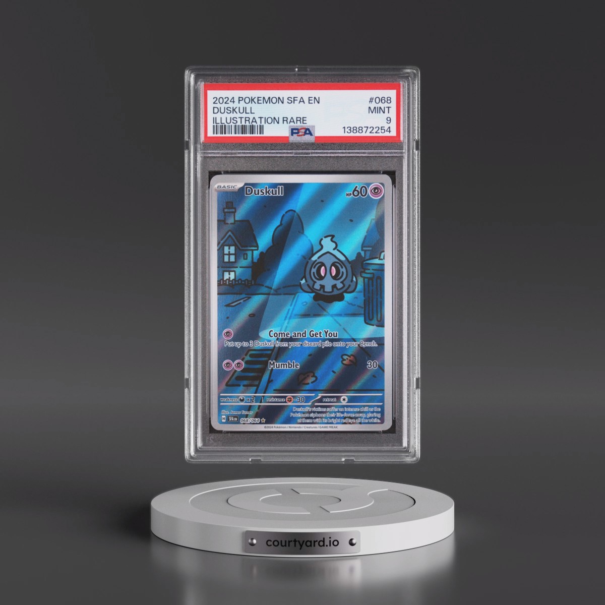 2024 Pokémon Sfa EN-Shrouded Fable #068 Duskull - Illustration Rare (PSA 9 MINT)
